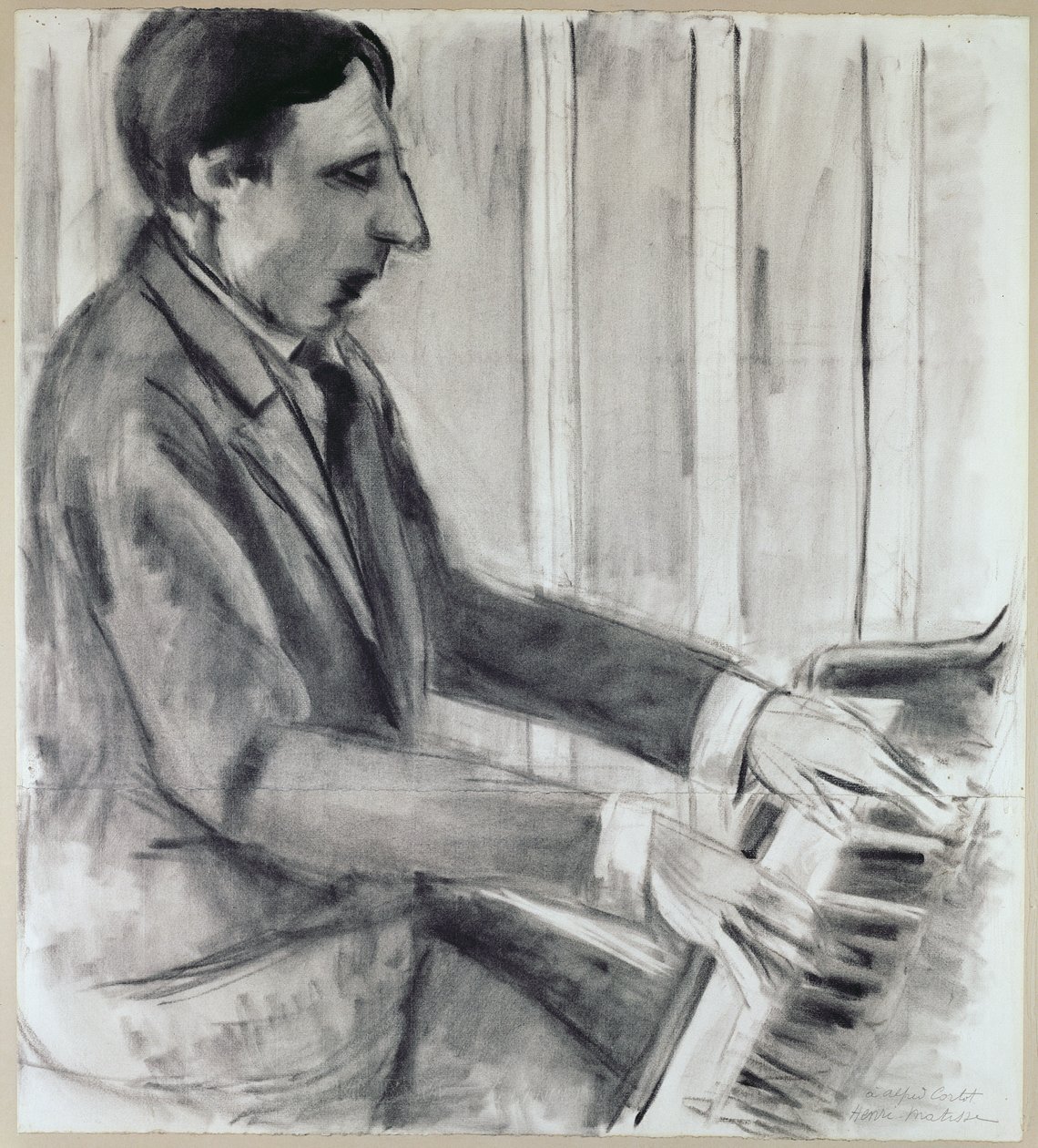 Alfred Cortot (pióro, tusz i akwarela) autorstwa Henri Matisse