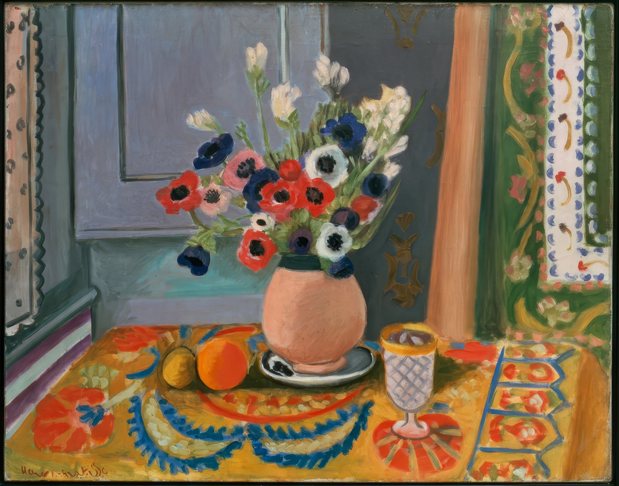 Zawilce w glinianym wazonie autorstwa Henri Matisse
