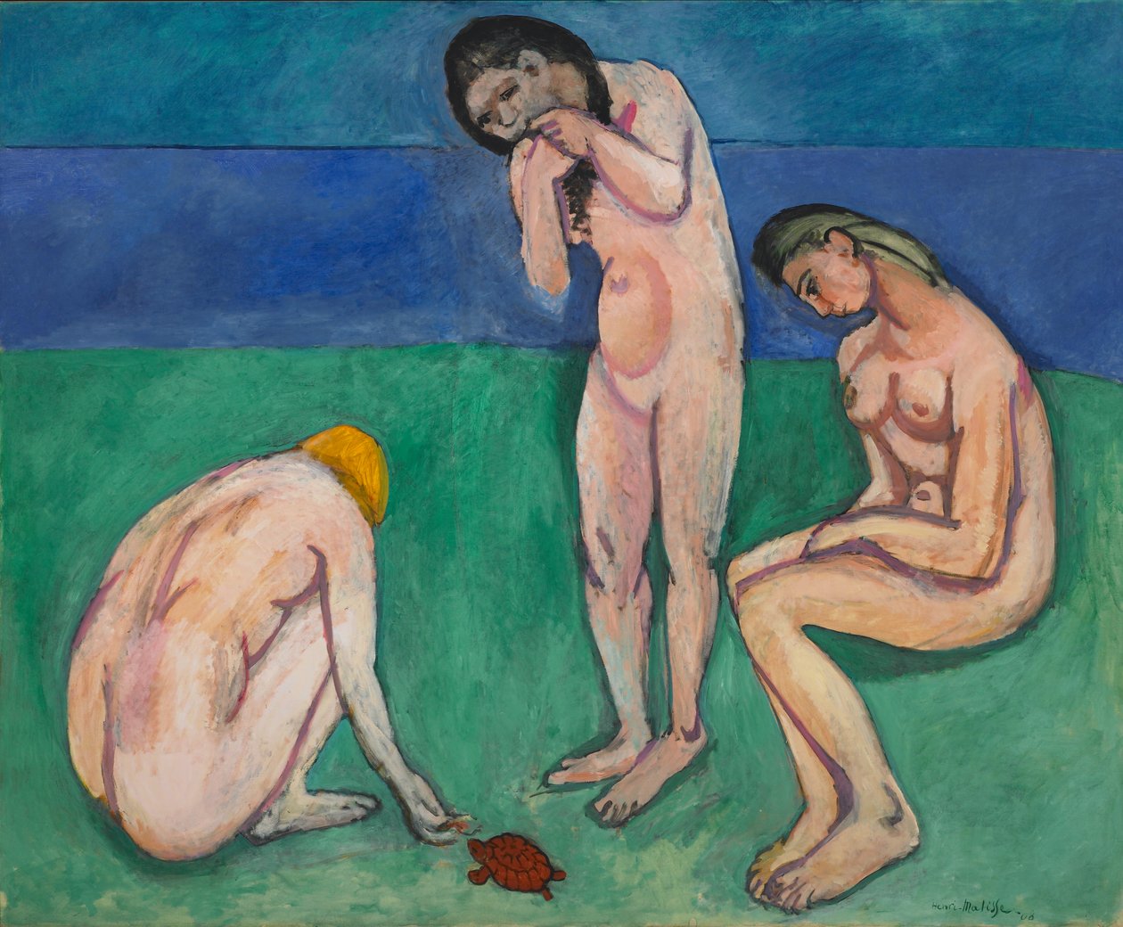 Kąpiący się z żółwiem autorstwa Henri Matisse