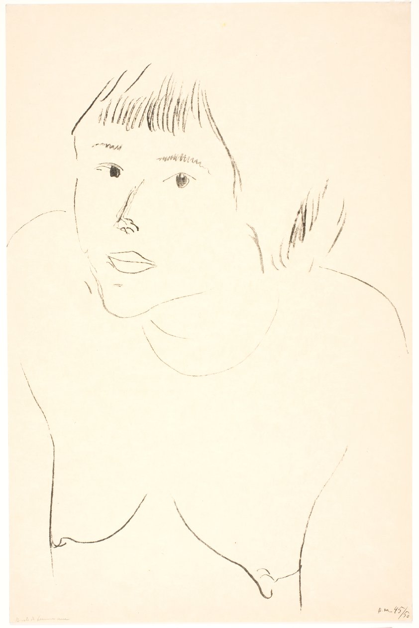 Portret piersi nagiej kobiety autorstwa Henri Matisse