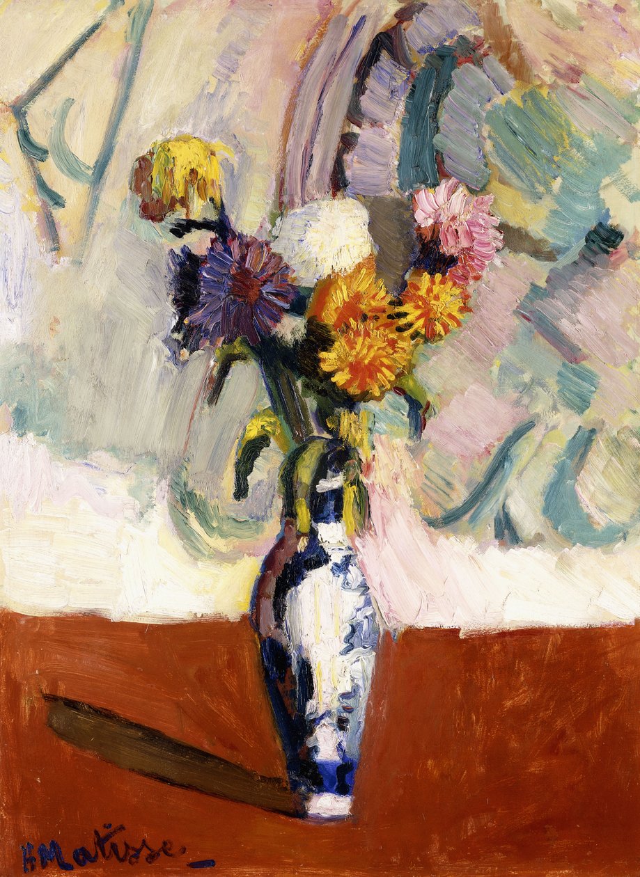 Chryzantemy w porcelanowym wazonie autorstwa Henri Matisse