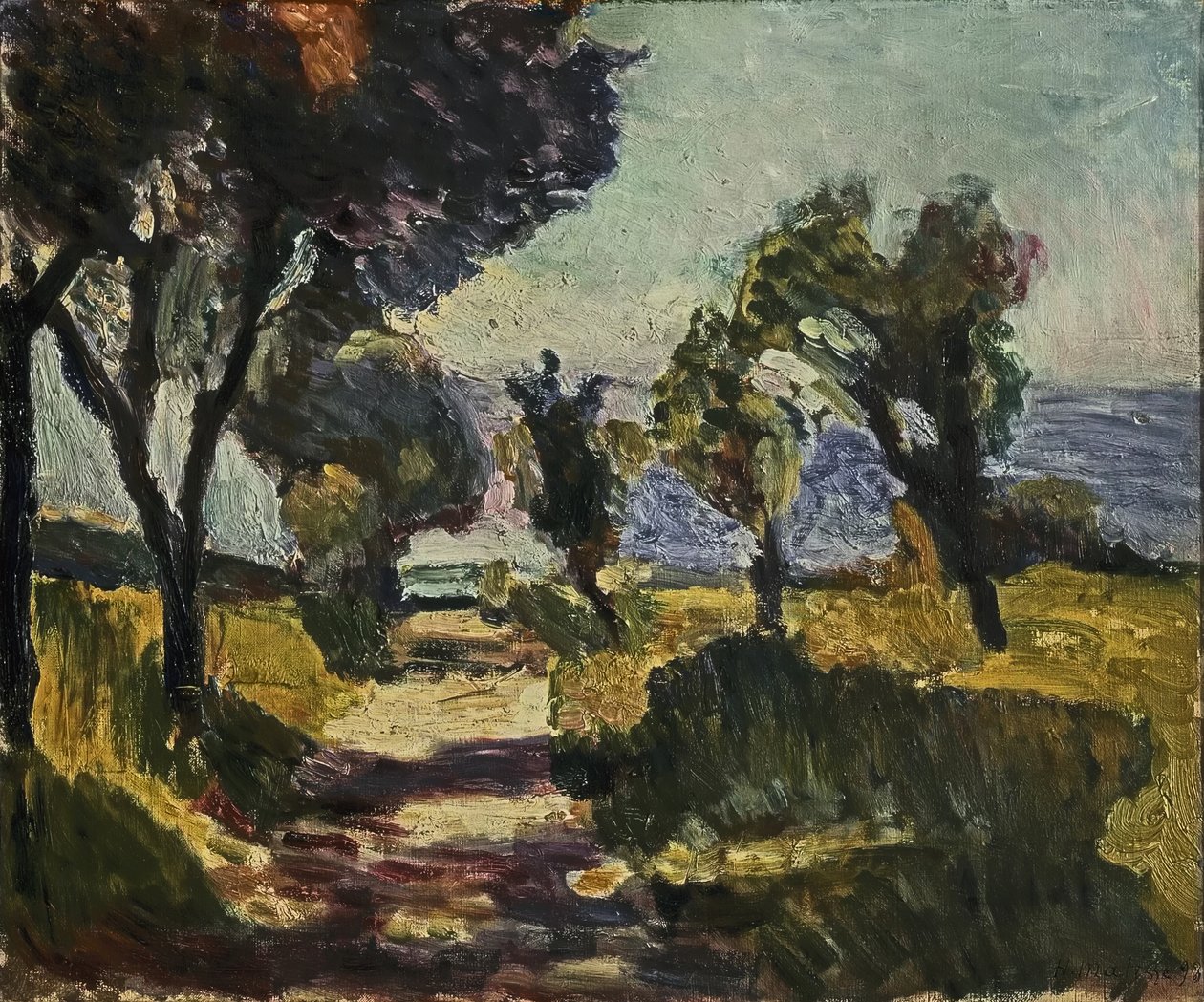 Korsykański krajobraz z drzewami oliwnymi autorstwa Henri Matisse