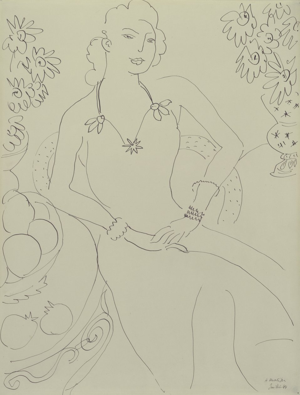 Rysunek siedzącej kobiety autorstwa Henri Matisse