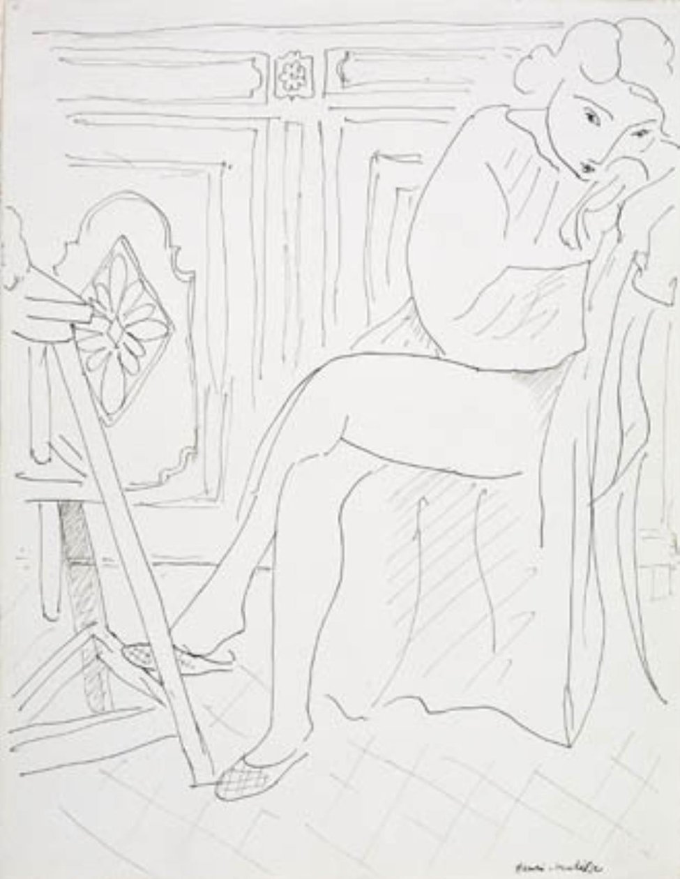Odpoczywająca modelka w pracowni autorstwa Henri Matisse