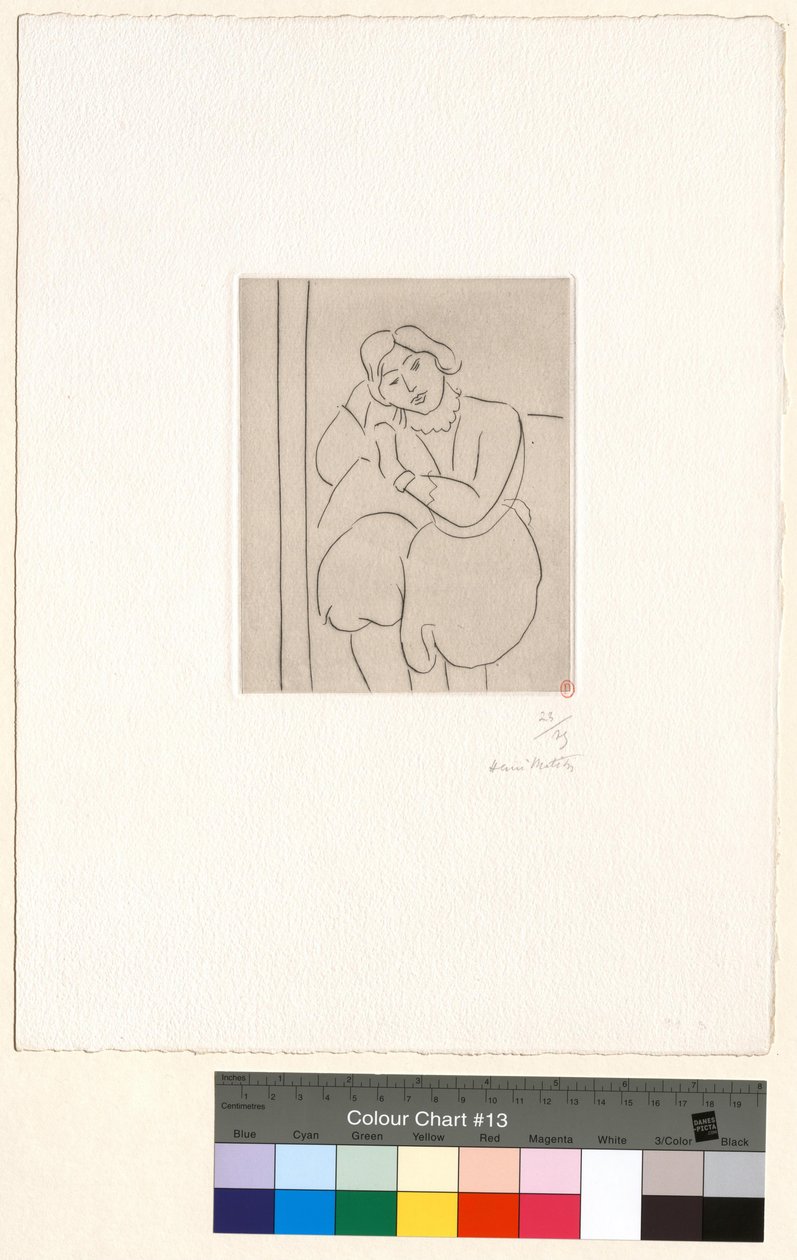 Siedząca kobieta z głową opartą na prawej dłoni autorstwa Henri Matisse