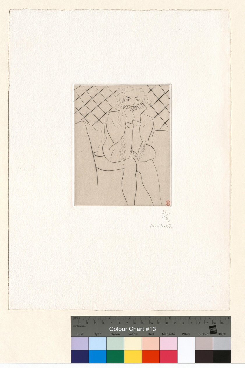 Siedząca postać, ręce na brodzie autorstwa Henri Matisse