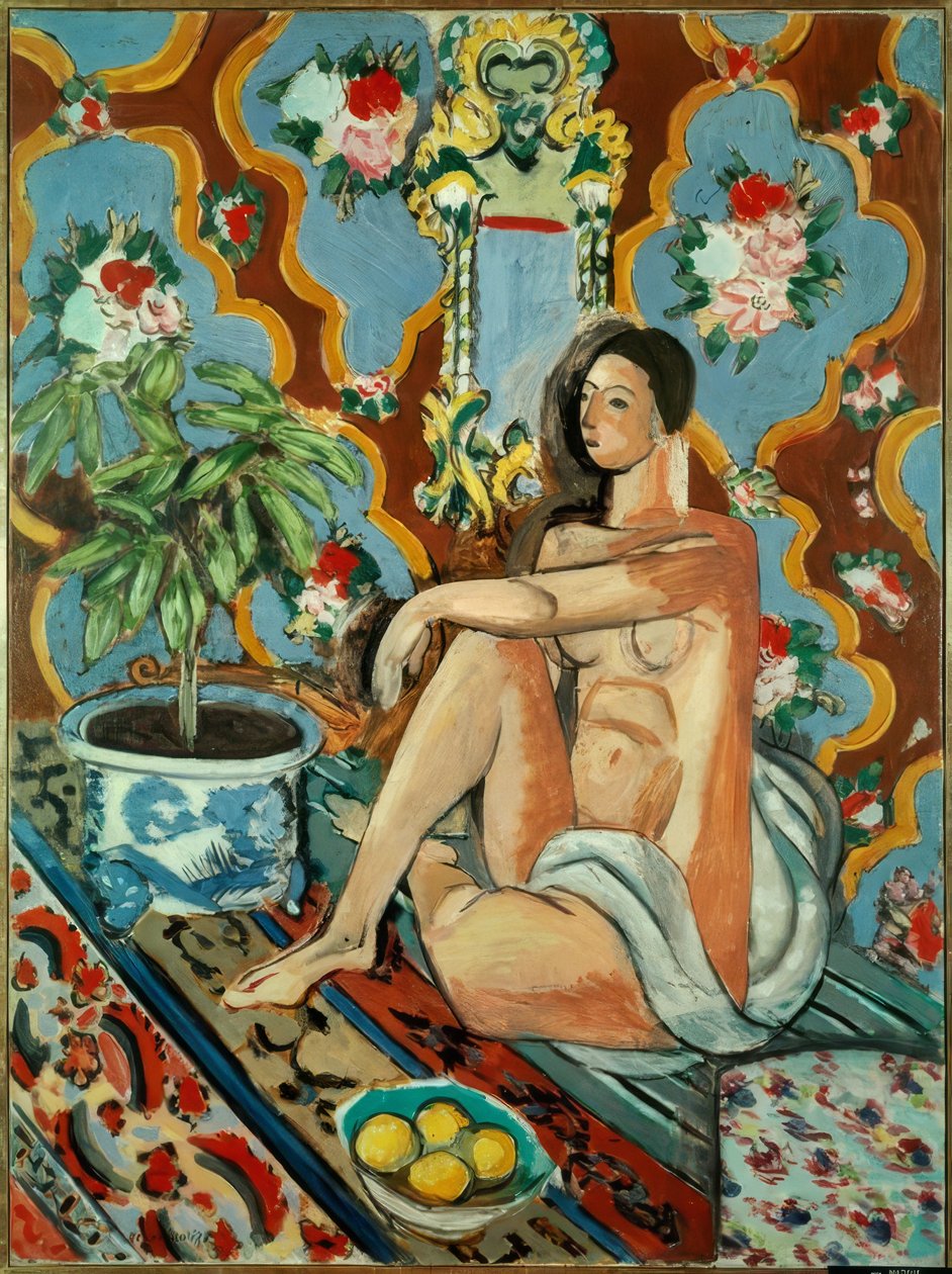 Figura dekoracyjna sur fond ornamental autorstwa Henri Matisse