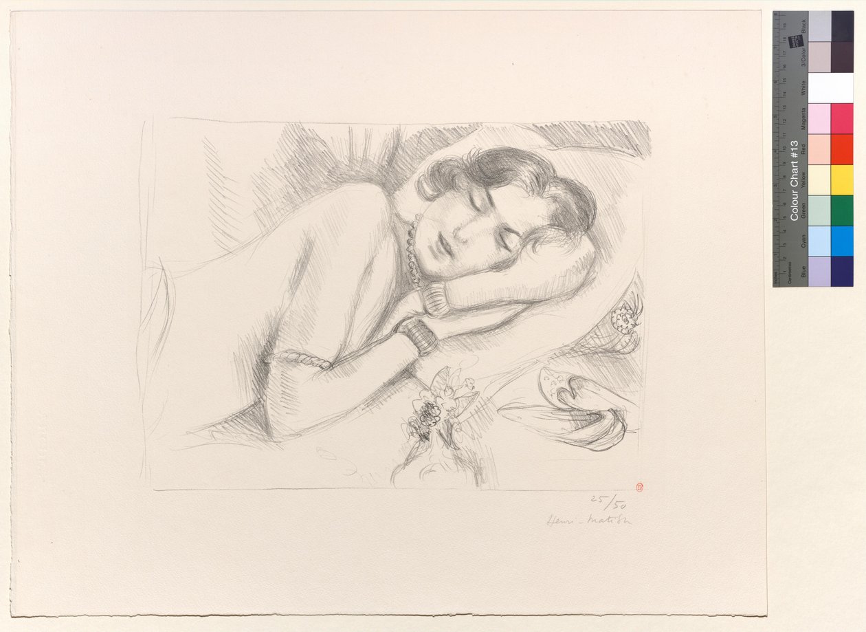 Śpiąca postać w pantoflach autorstwa Henri Matisse