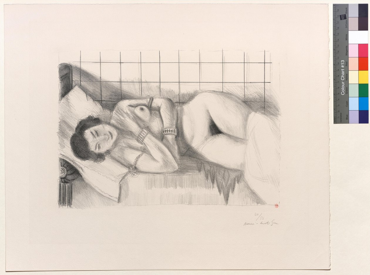 Śpiąca postać, szal na nogach autorstwa Henri Matisse