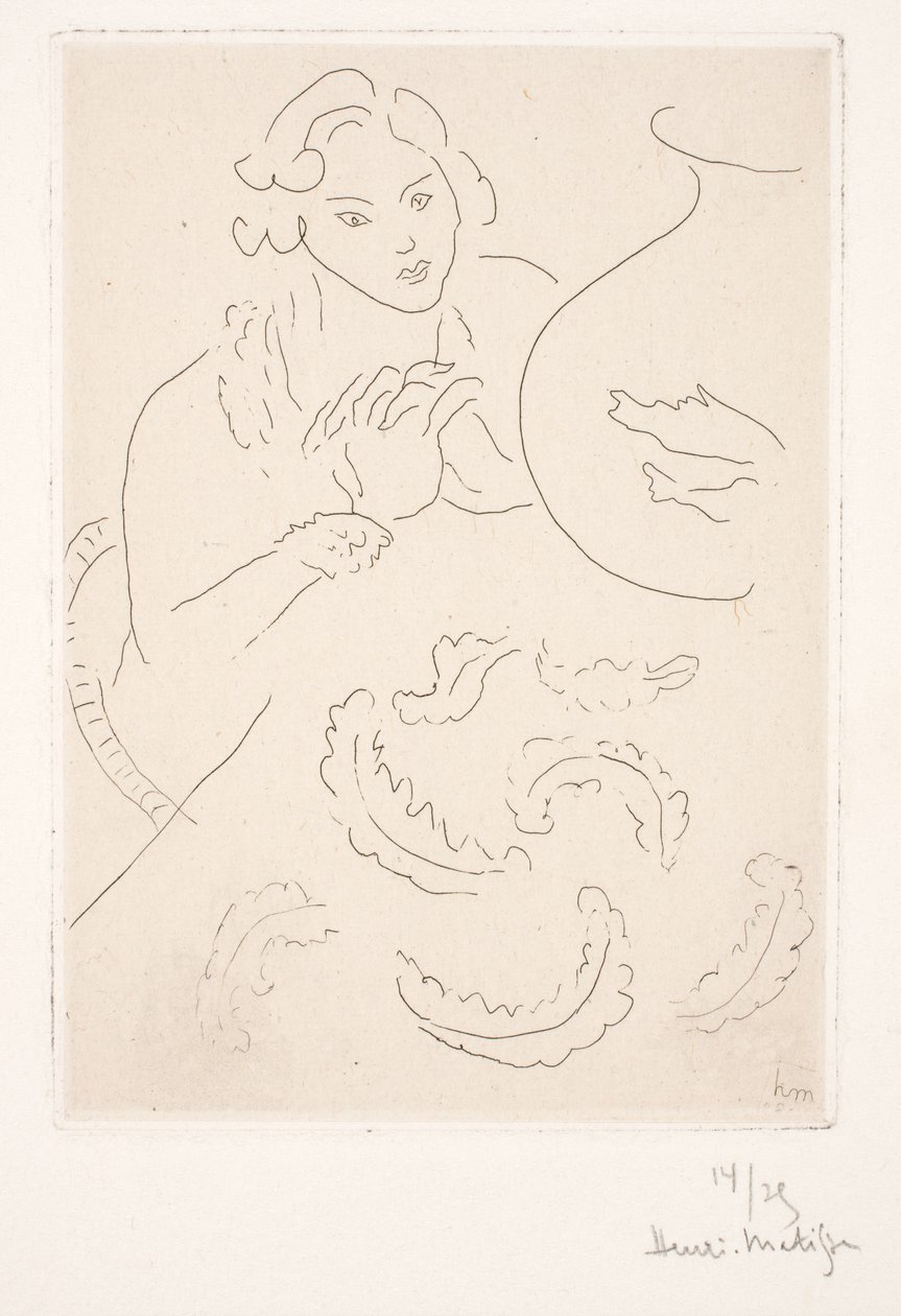 Postać obok złotych rybek autorstwa Henri Matisse