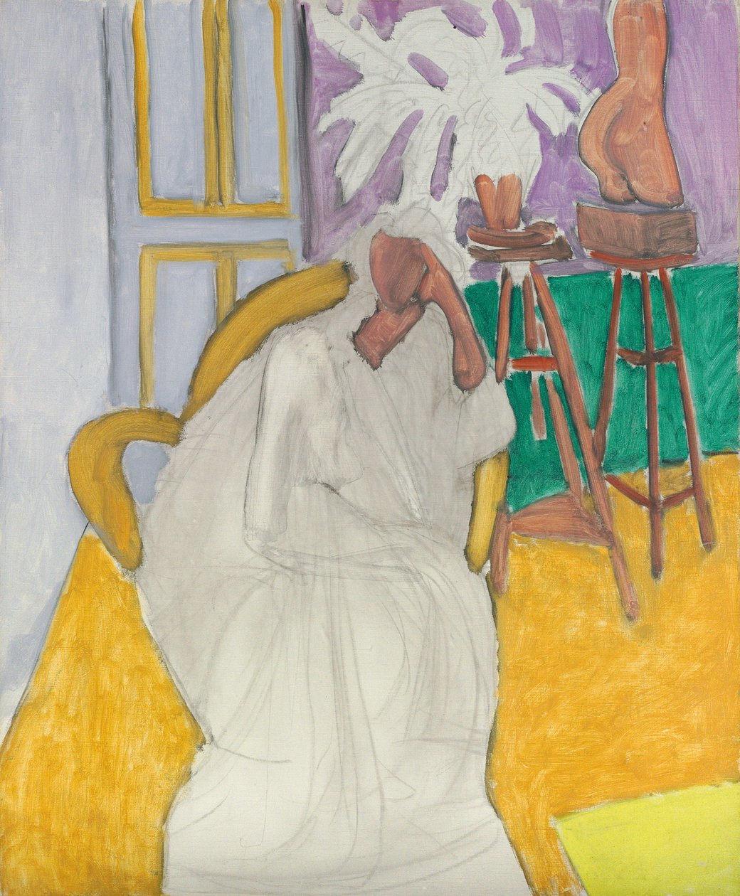 Postać siedząca i grecki tors (Gandoura) autorstwa Henri Matisse