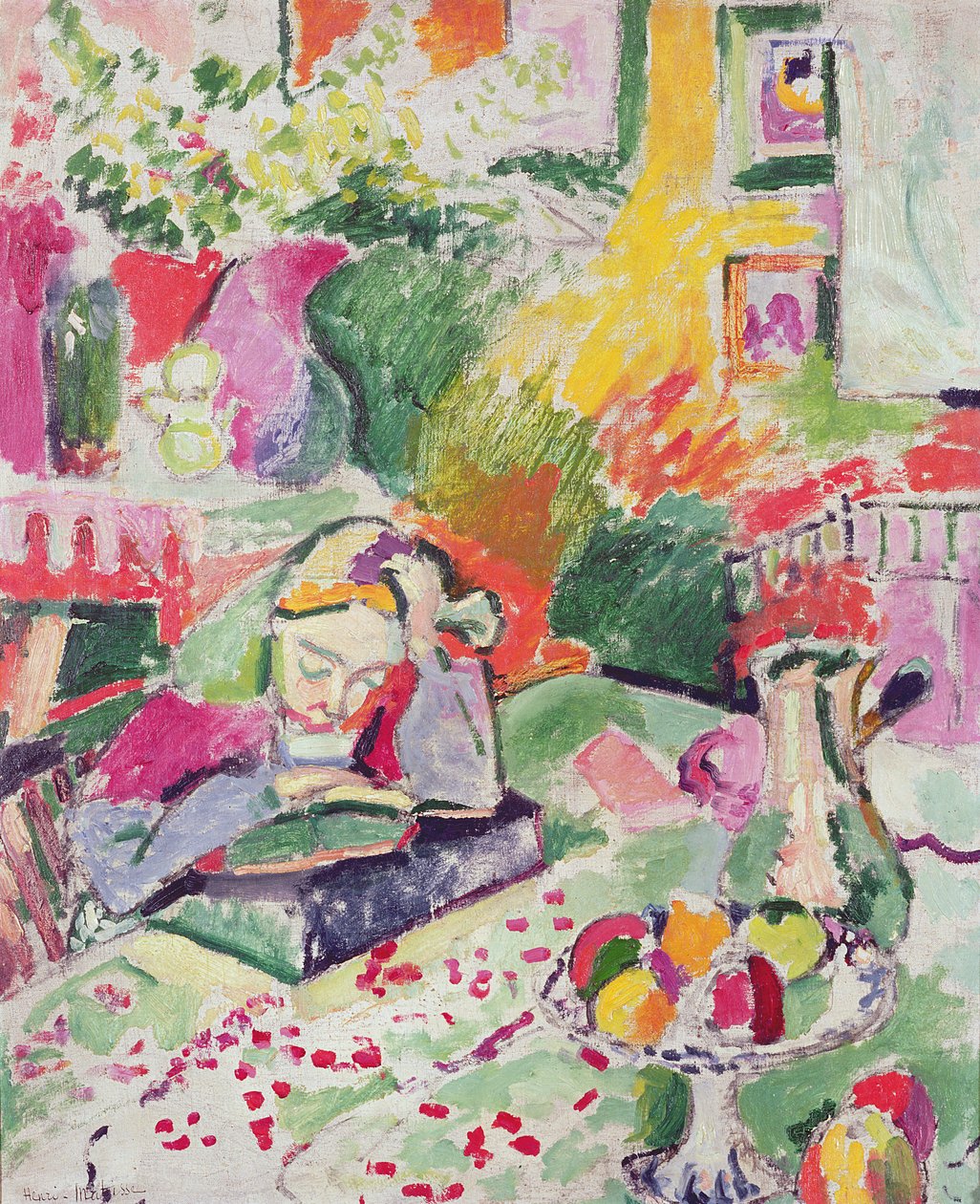 Dziewczyna czytająca (olej na płótnie) autorstwa Henri Matisse