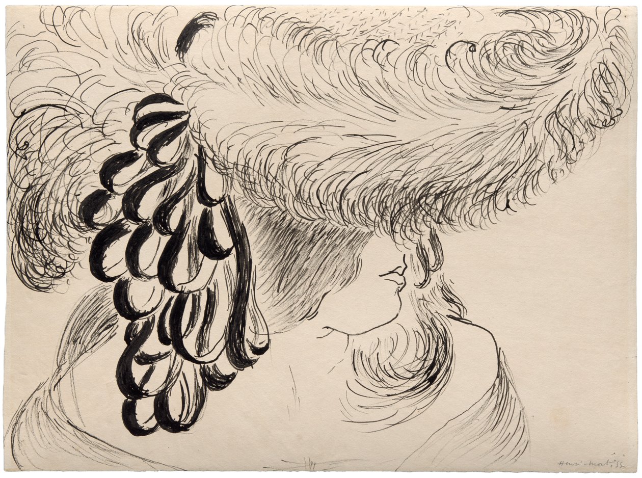 Dziewczyna w kapeluszu z piórami (Mlle Antoinette) autorstwa Henri Matisse