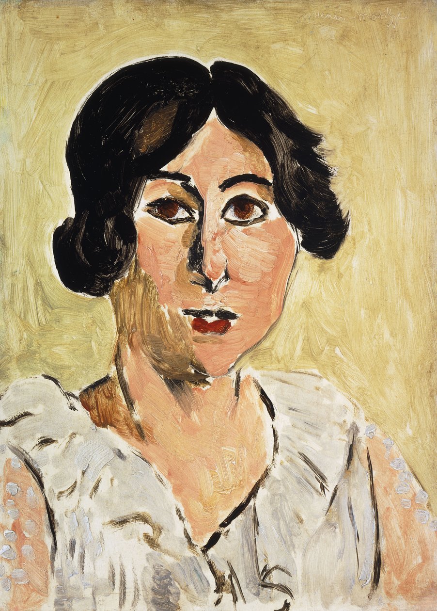 Głowa z poczerniałymi oczami (Lorette, ok. 1917, olej na panelu) autorstwa Henri Matisse