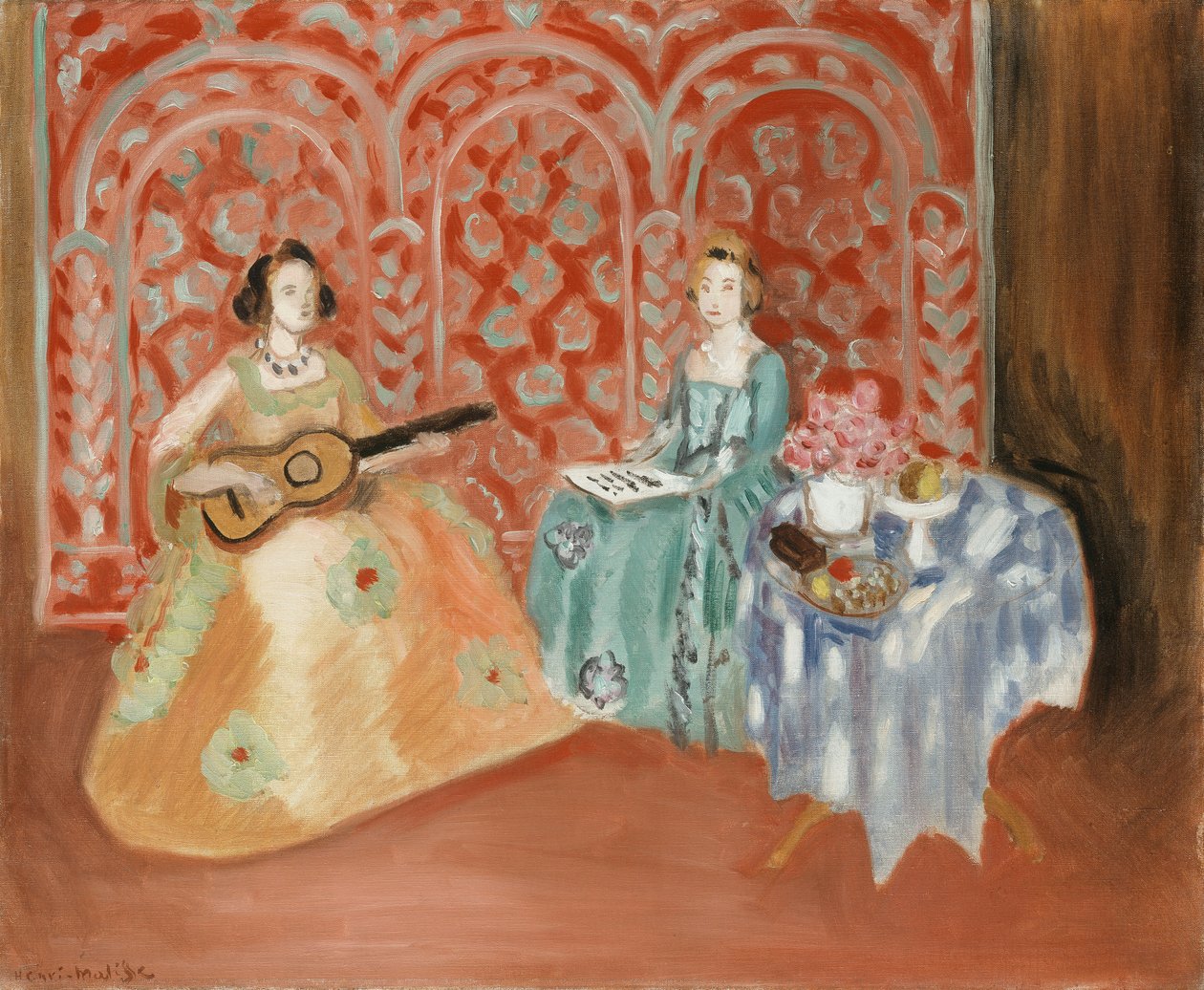 Wnętrze - Dwie postacie (muzycy) autorstwa Henri Matisse