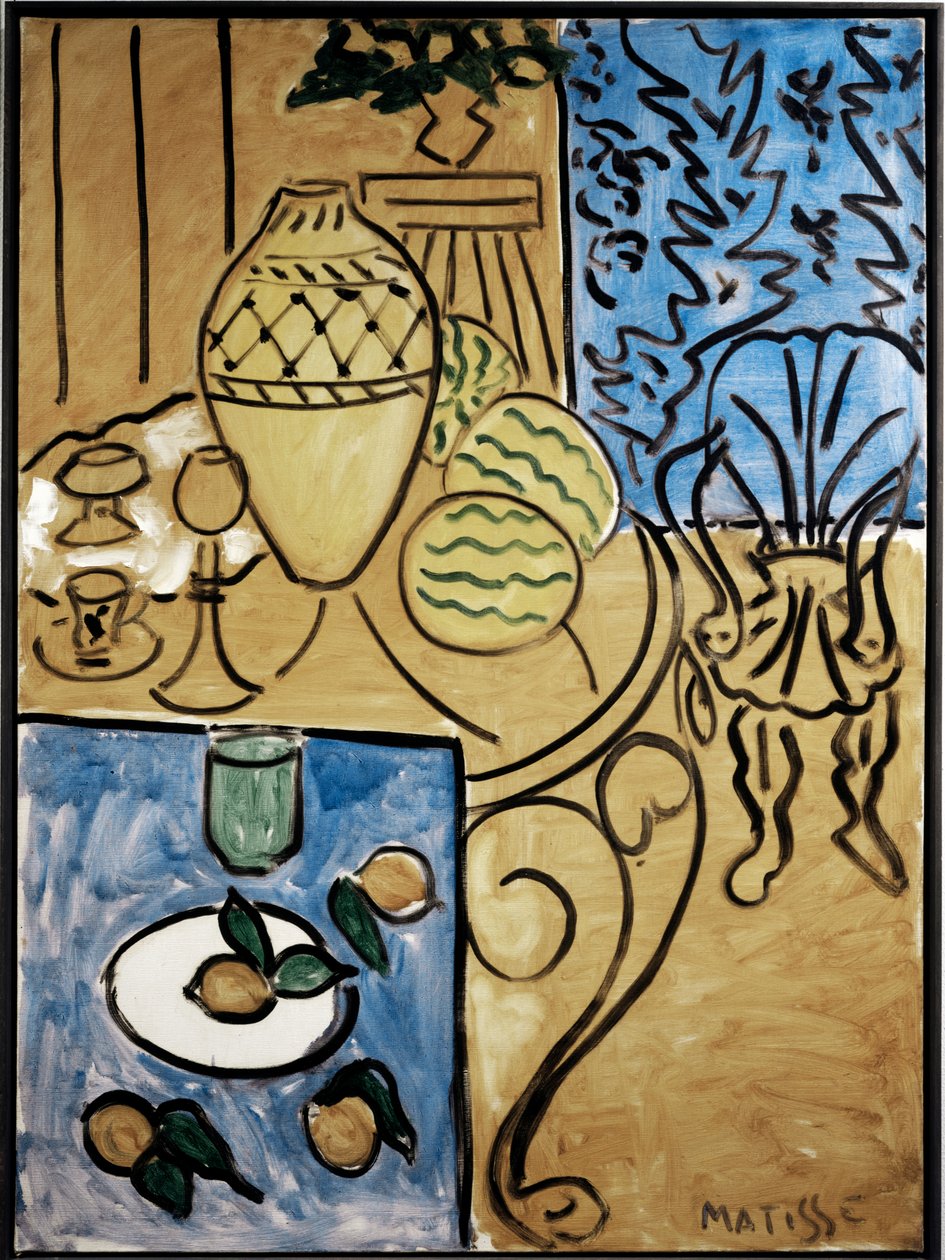 Wnętrze, żółty i niebieski autorstwa Henri Matisse