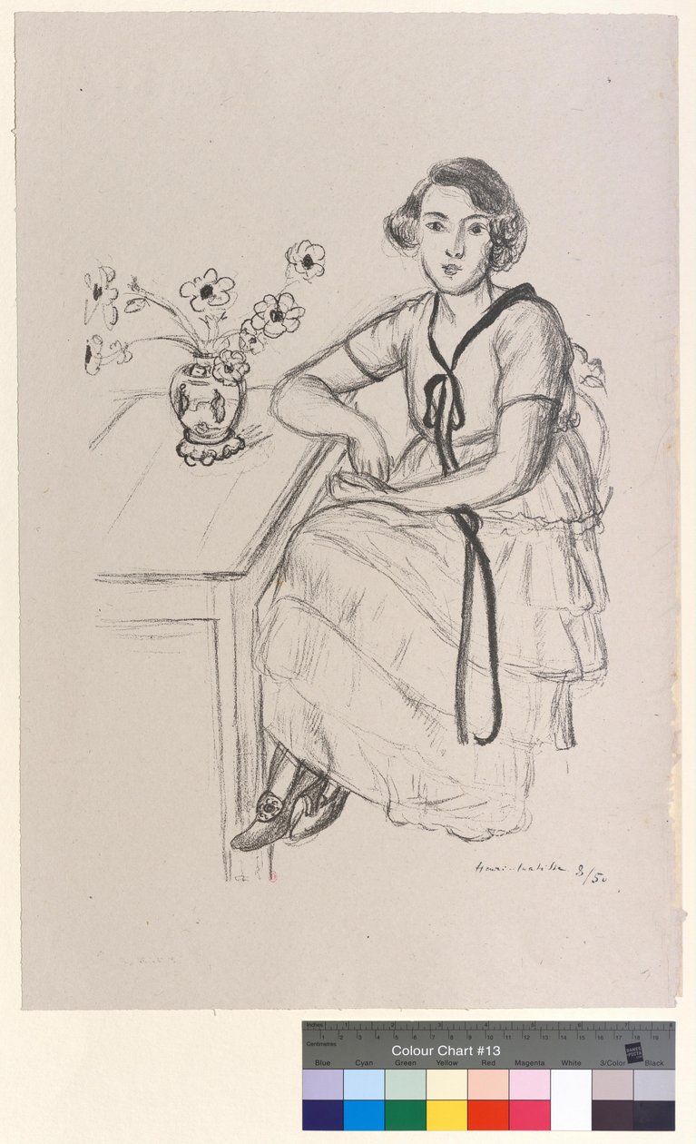 Żółta suknia z czarną wstążką autorstwa Henri Matisse