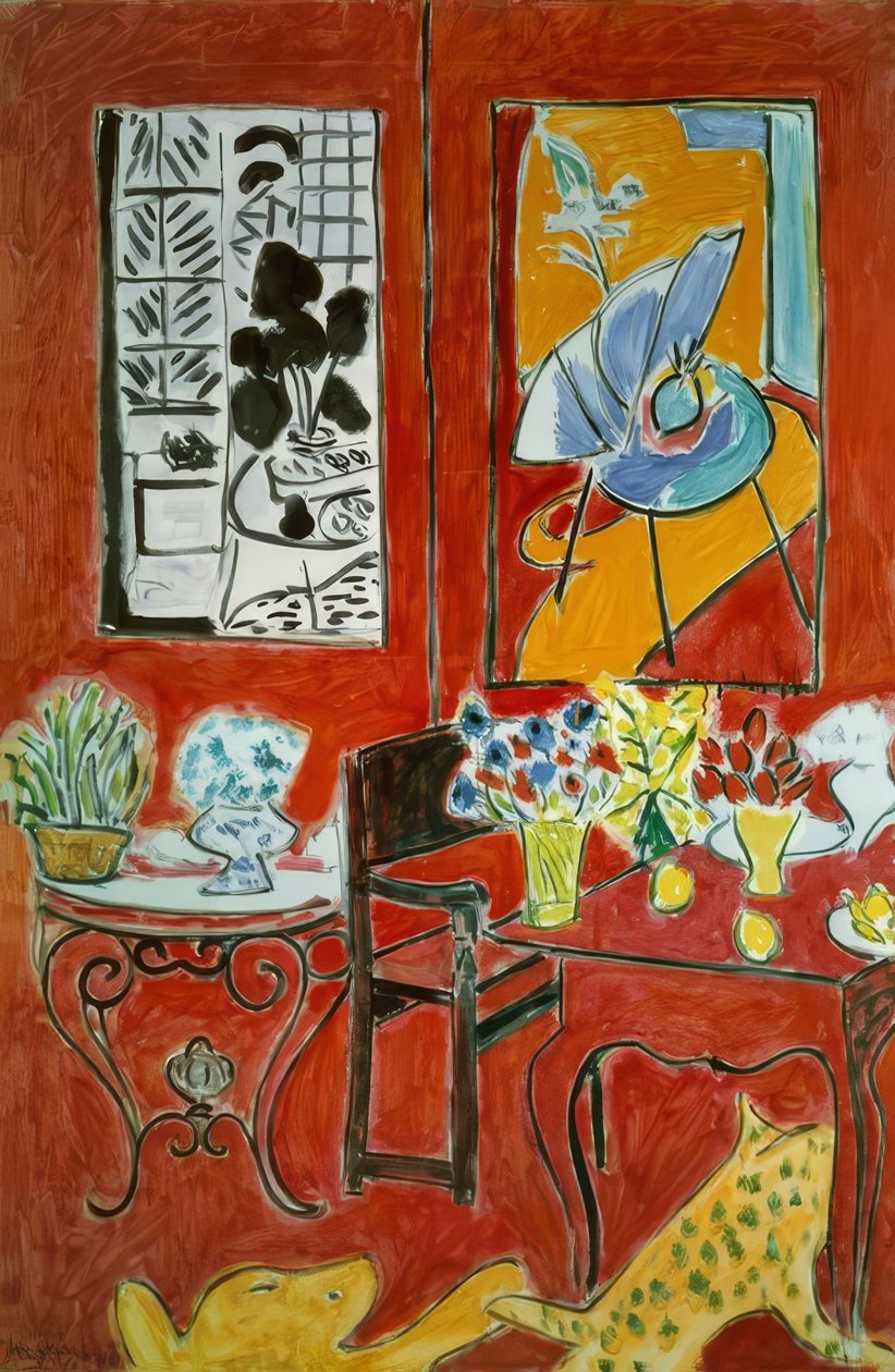 Duże czerwone wnętrze autorstwa Henri Matisse
