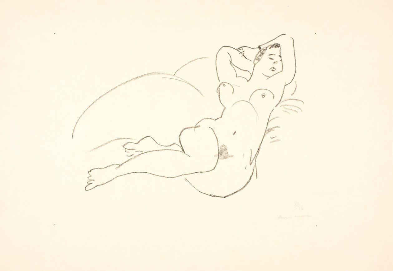 Leżąca, naga modelka autorstwa Henri Matisse