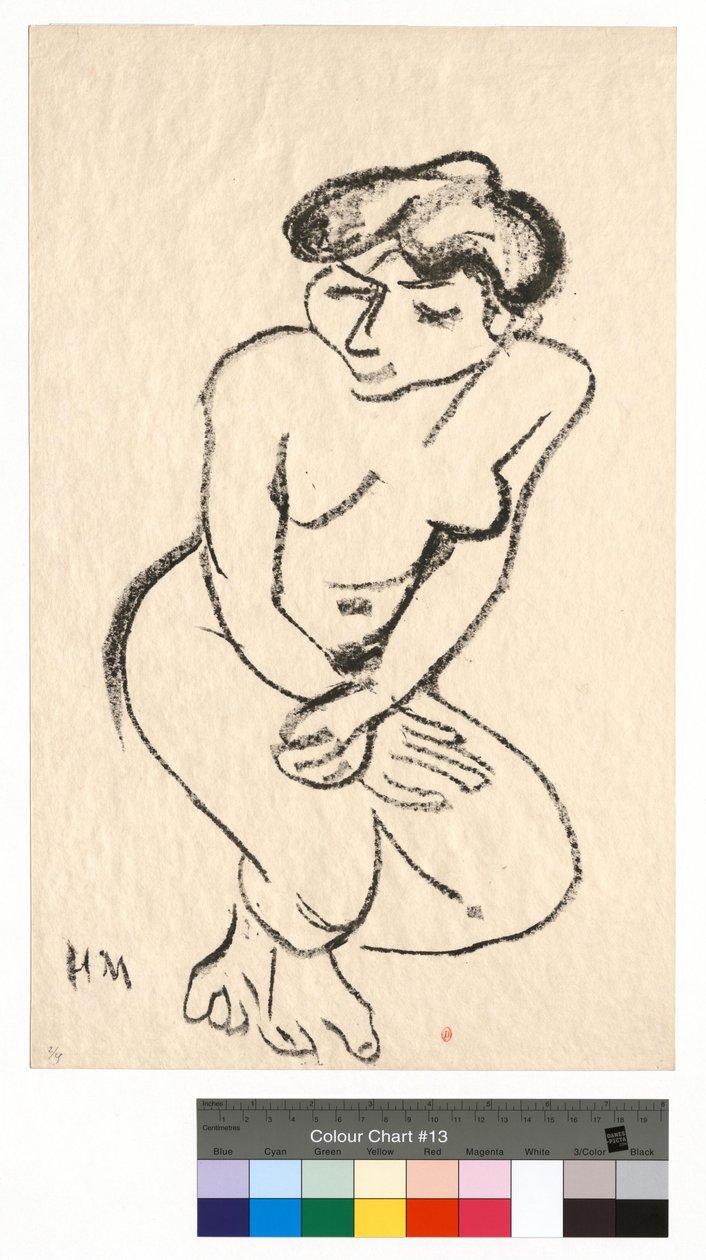 Kucający akt ze spuszczonymi oczami autorstwa Henri Matisse