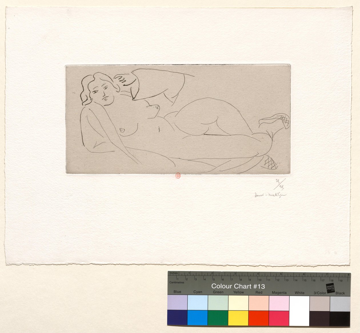 Leżący akt w plecionych słomianych pantoflach autorstwa Henri Matisse
