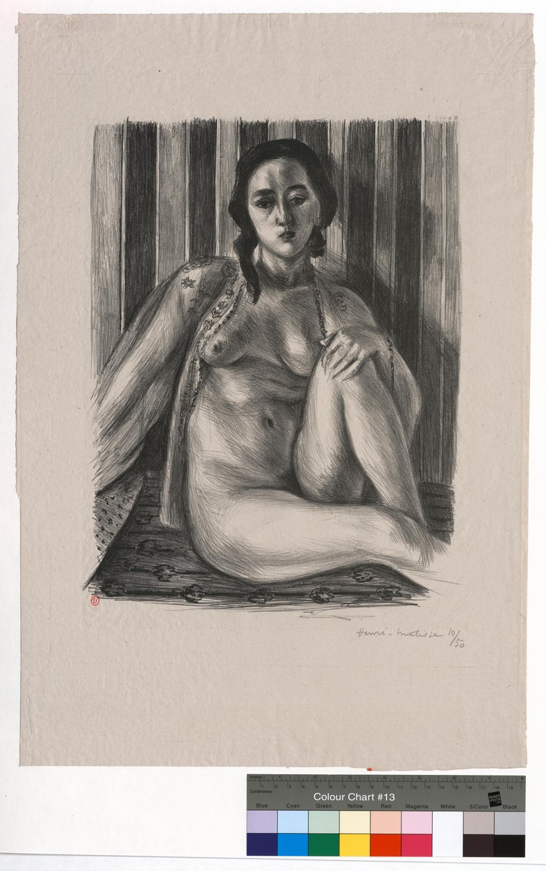 Siedzący akt w tiulowej koszuli autorstwa Henri Matisse