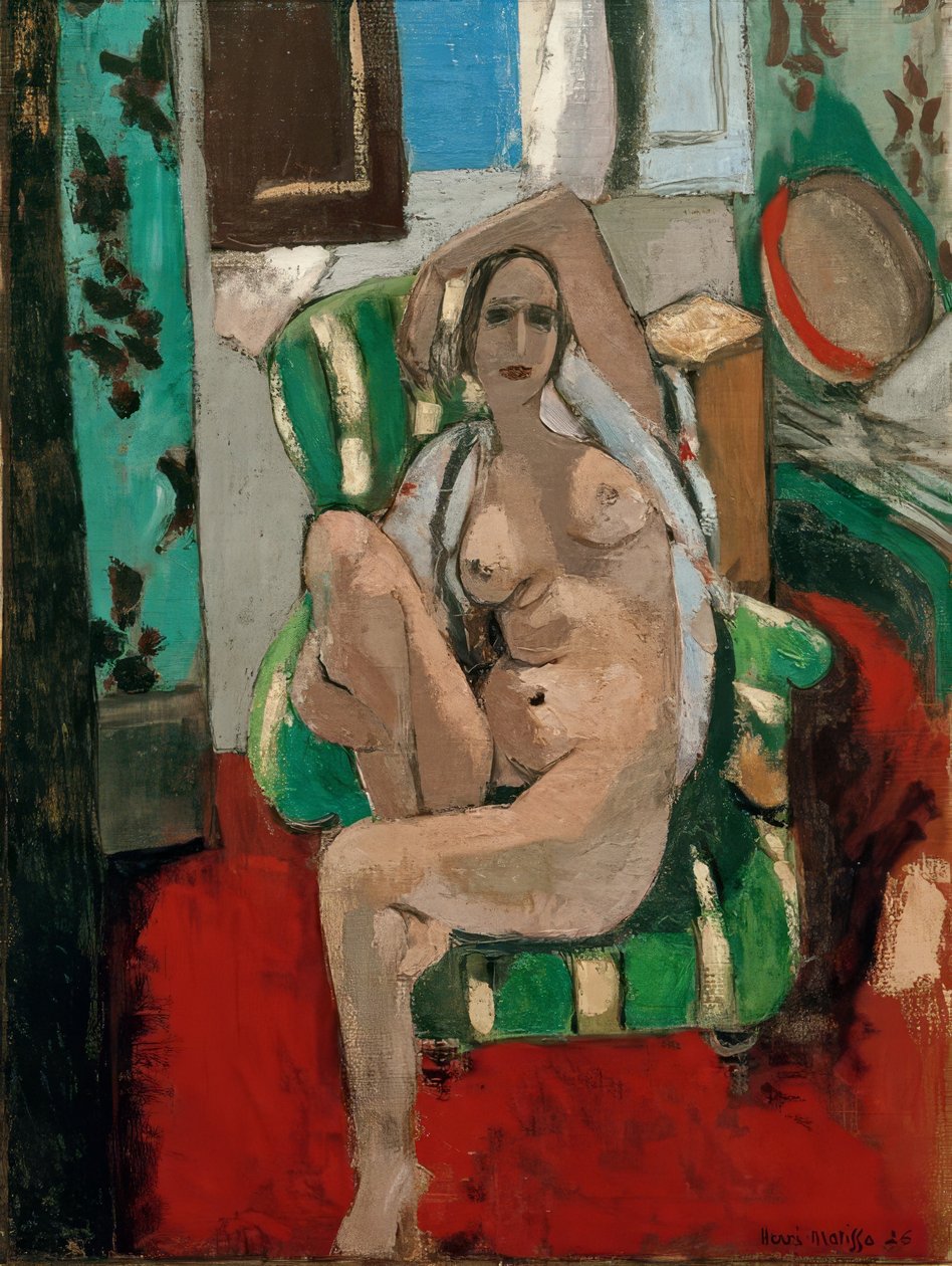 Akt siedzący z tamburynem autorstwa Henri Matisse