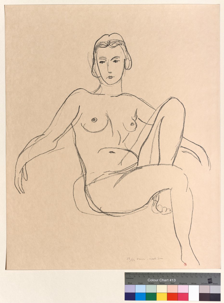 Siedzący akt z wyciągniętymi ramionami autorstwa Henri Matisse