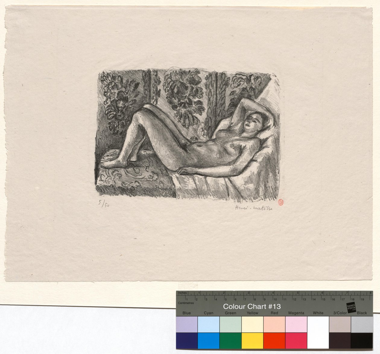Leżący akt z parawanem Ludwika XIV autorstwa Henri Matisse