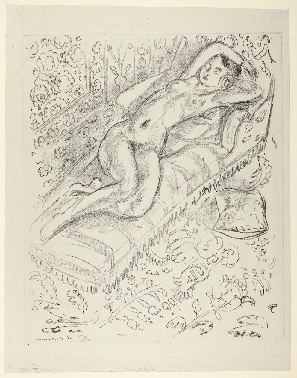 Odpoczywający akt na szezlongu na tle maszrabiji autorstwa Henri Matisse