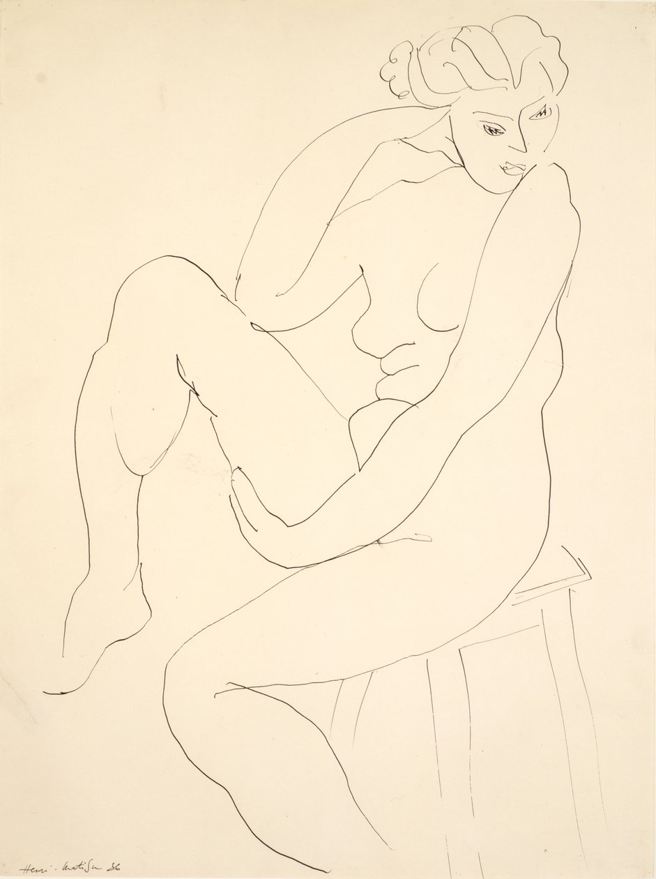 Akt siedzący na stołku autorstwa Henri Matisse
