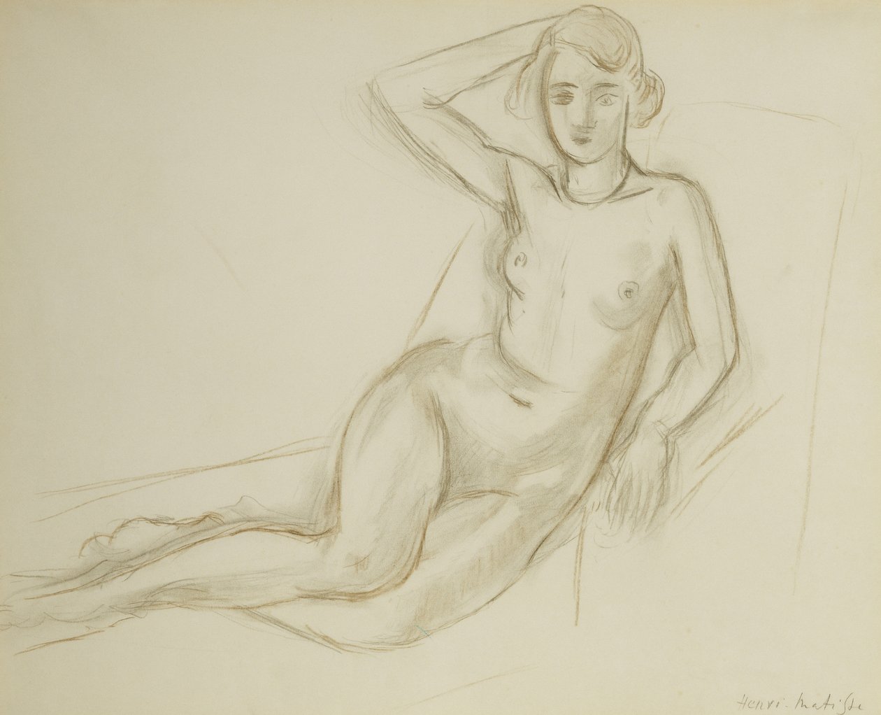 Akt siedzący na rozkładanym krześle; Nu Assis sur une Chaise Longue autorstwa Henri Matisse