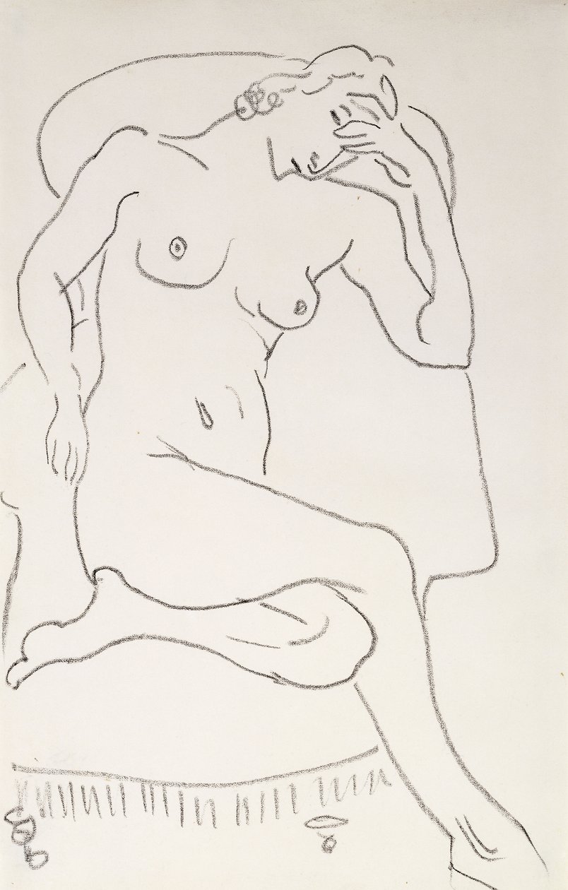 Naga kobieta w fotelu, ok. 1922-24 (ołówek na papierze) autorstwa Henri Matisse