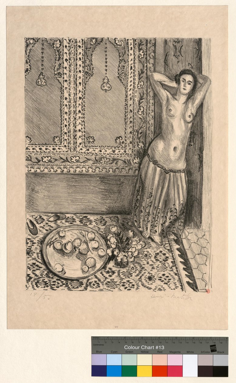 Stojąca odaliska z paterą owoców autorstwa Henri Matisse