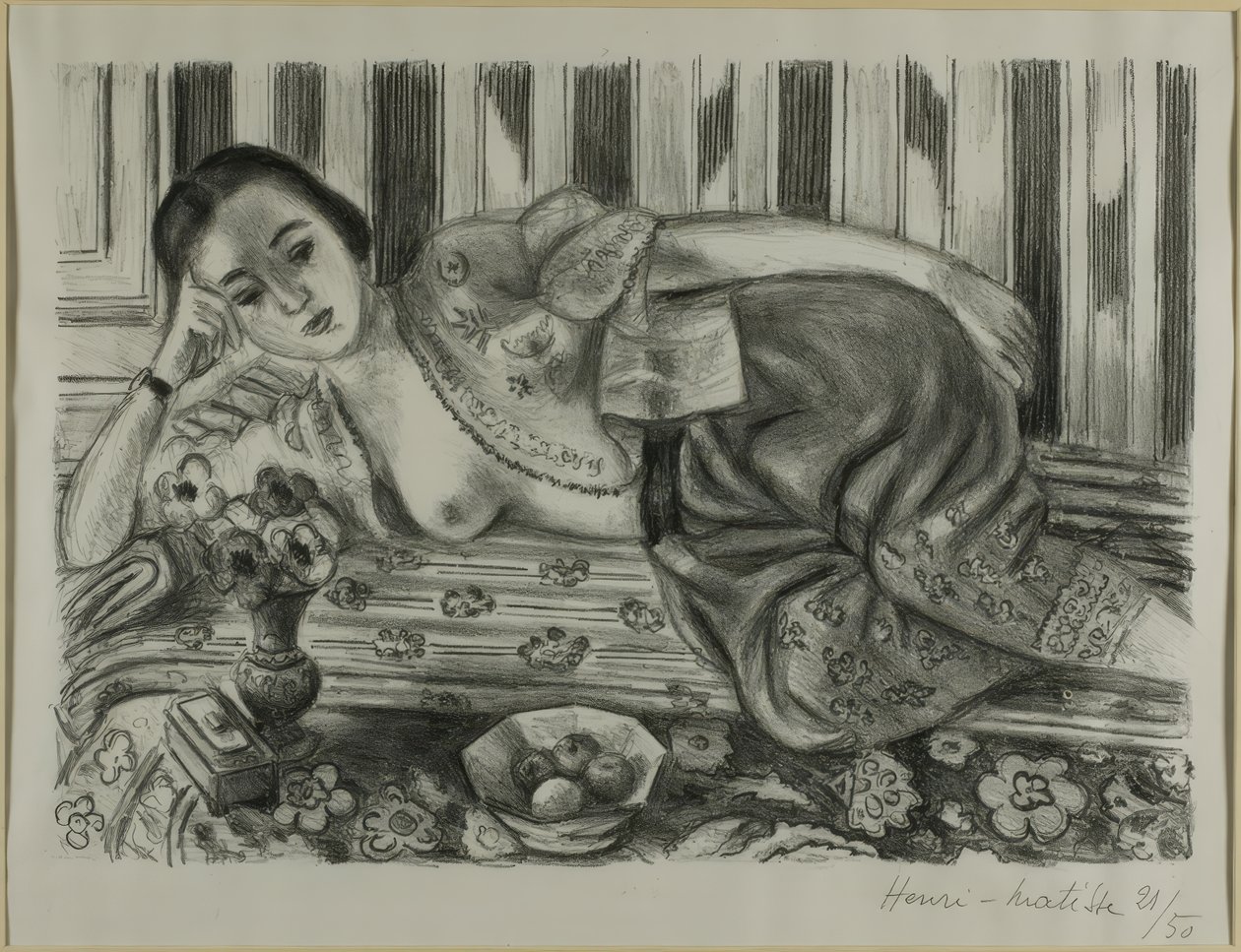 Odaliska w czerwonych satynowych pantalonach autorstwa Henri Matisse