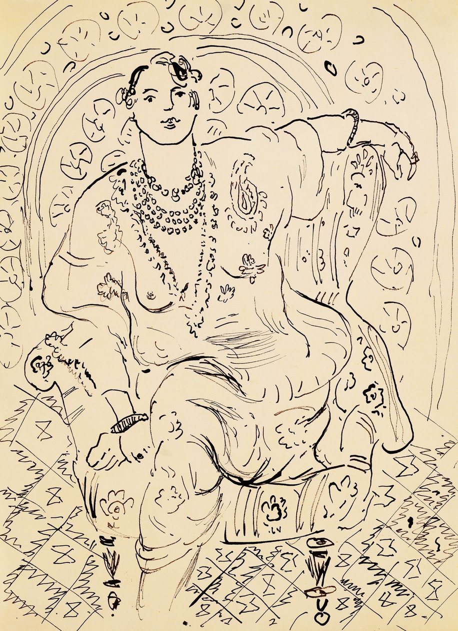 Odaliska z kwiecistym tłem autorstwa Henri Matisse