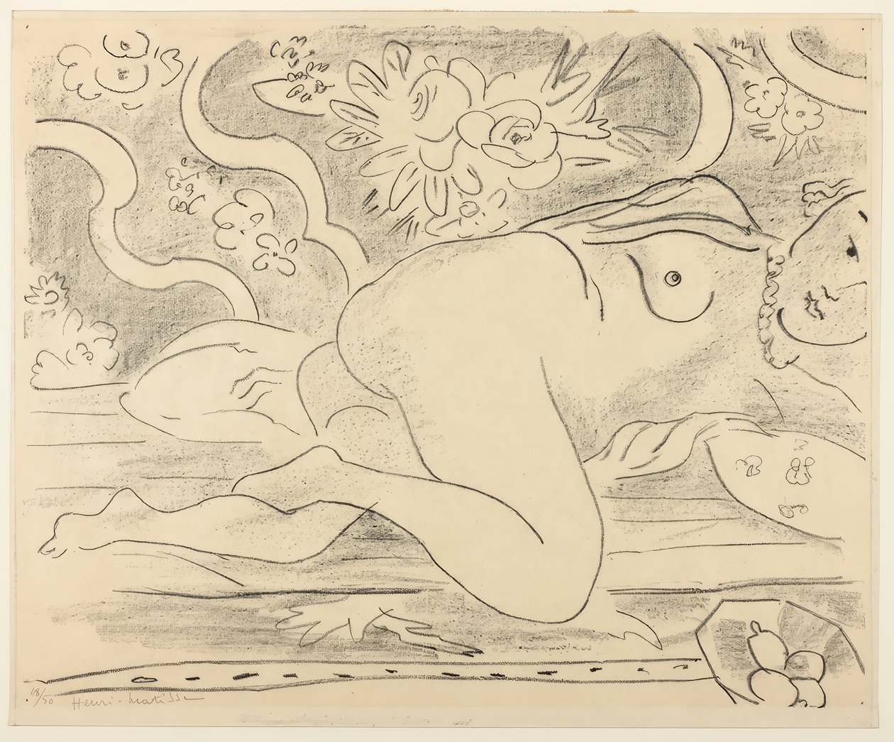 Leżący akt z miską owoców autorstwa Henri Matisse