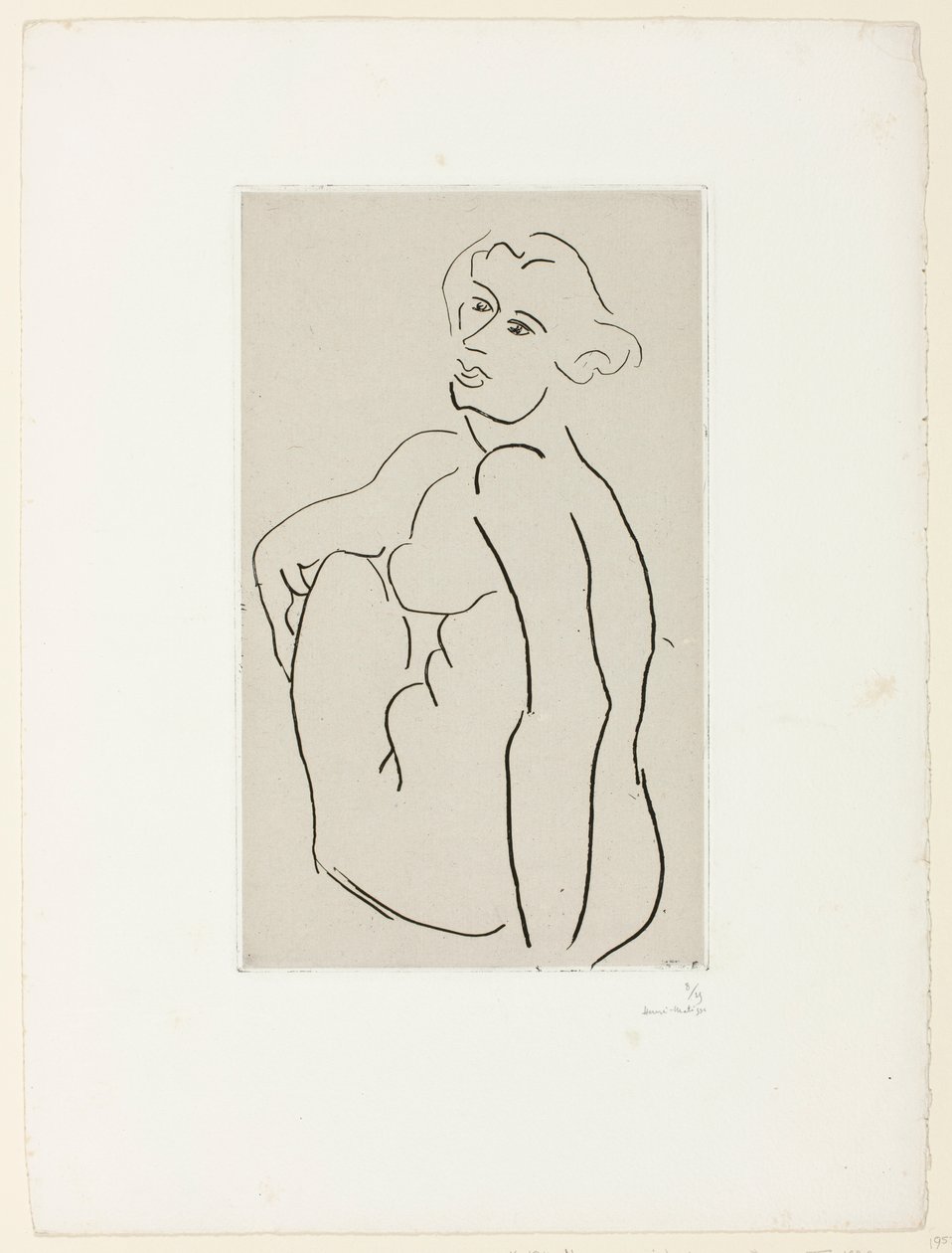 Siedząca naga kobieta, ujęcie z trzech czwartych autorstwa Henri Matisse