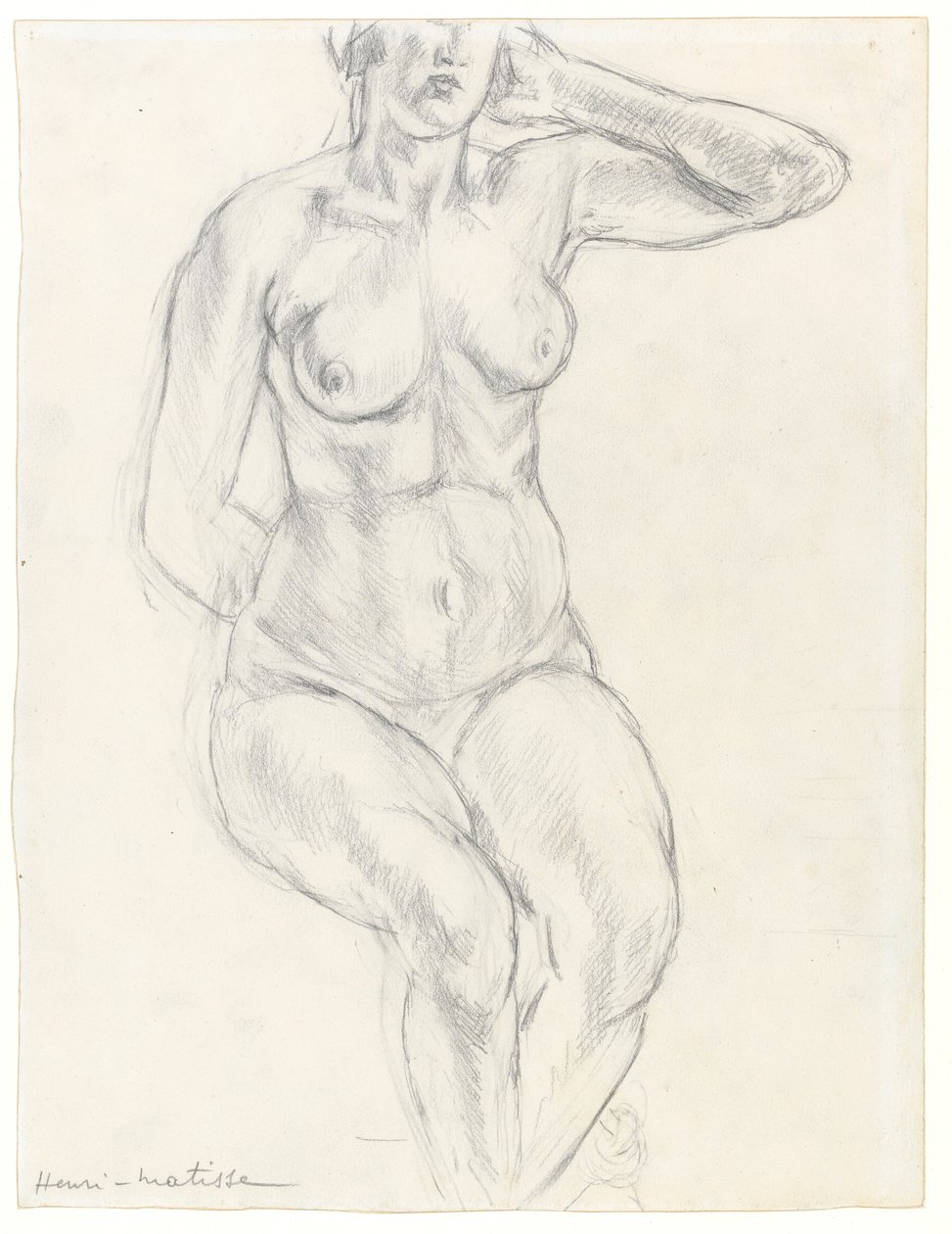 Akt siedzący, ok. 1918 (grafit i czarna kreda na papierze) autorstwa Henri Matisse