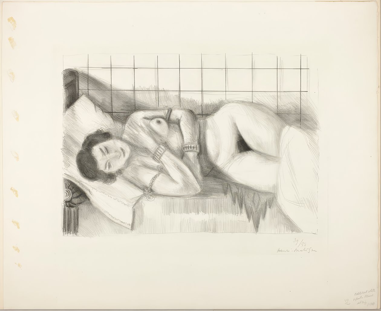 Śpiąca nago, kolana przykryte szalem autorstwa Henri Matisse