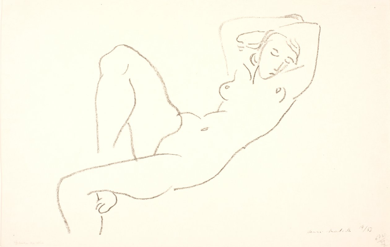 Śpiąca, naga kobieta autorstwa Henri Matisse