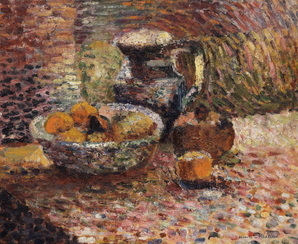 Martwa natura z dzbankiem i owocami autorstwa Henri Matisse