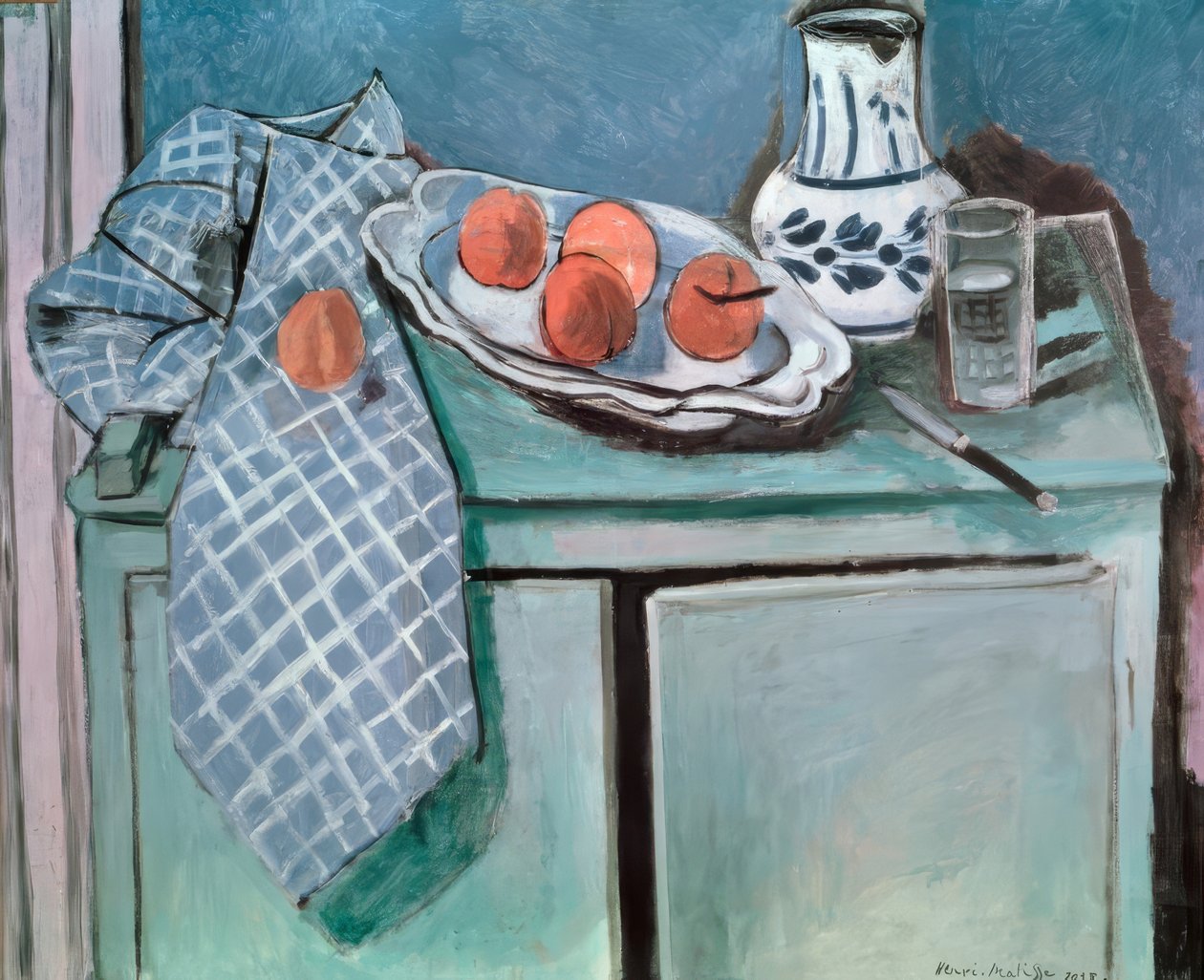 Martwa natura na zielonym kredensie autorstwa Henri Matisse