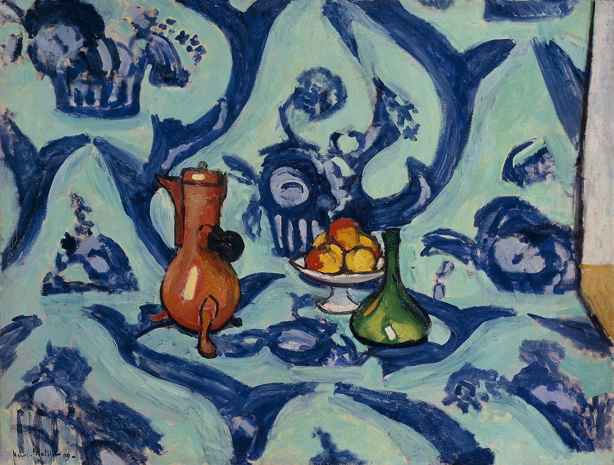 Martwa natura z niebieskim obrusem autorstwa Henri Matisse