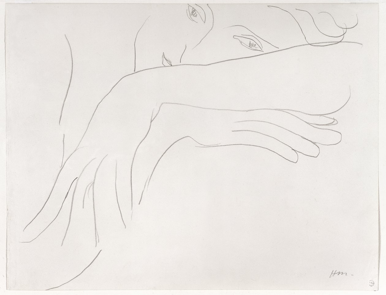 Studium modelki opierającej się o oparcie krzesła autorstwa Henri Matisse