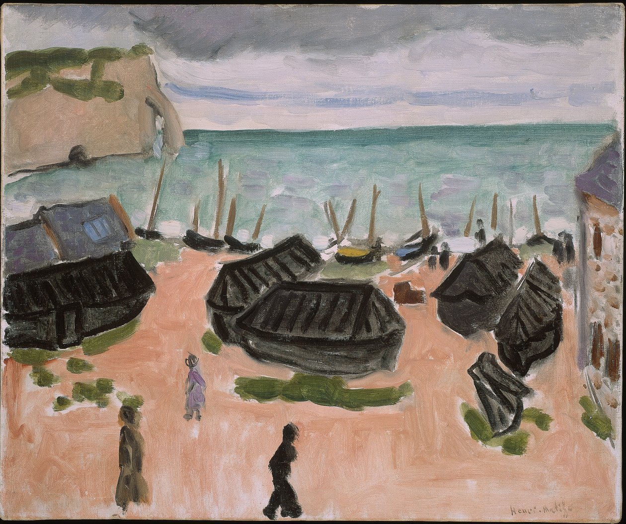 Chatki na łodziach w Etretat autorstwa Henri Matisse