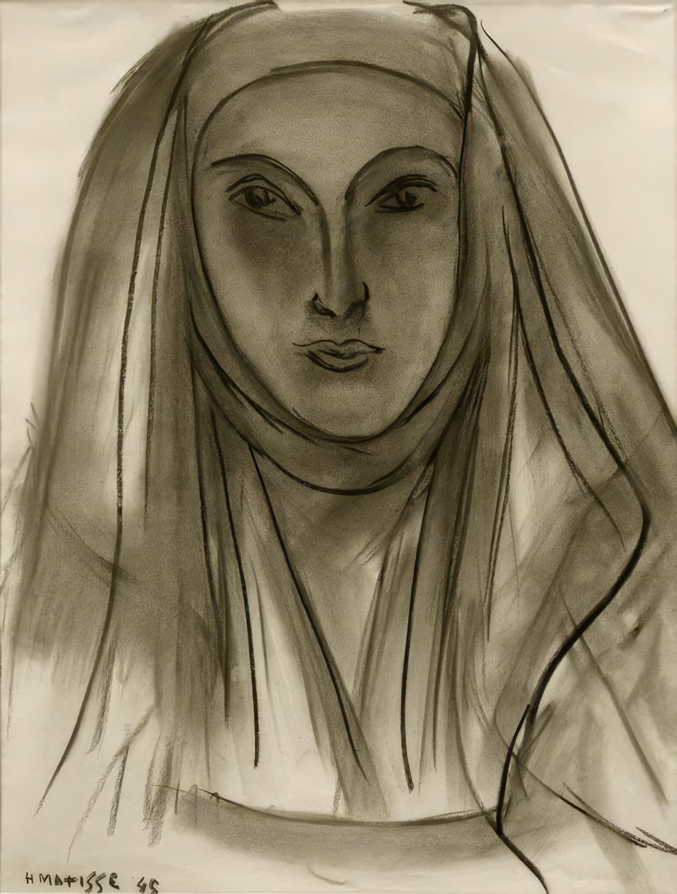 Zakonnica (Studium listów portugalskich) autorstwa Henri Matisse