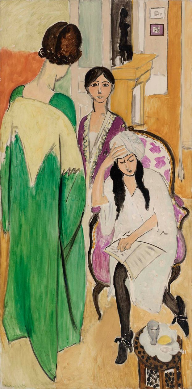 Trzy siostry z afrykańską rzeźbą autorstwa Henri Matisse