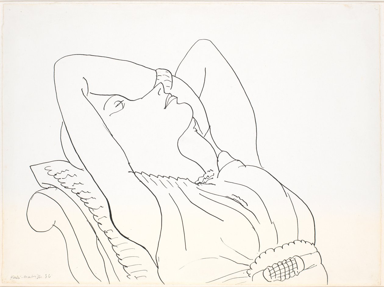 Odchylona kobieta z rękami nad głową, półpostać autorstwa Henri Matisse