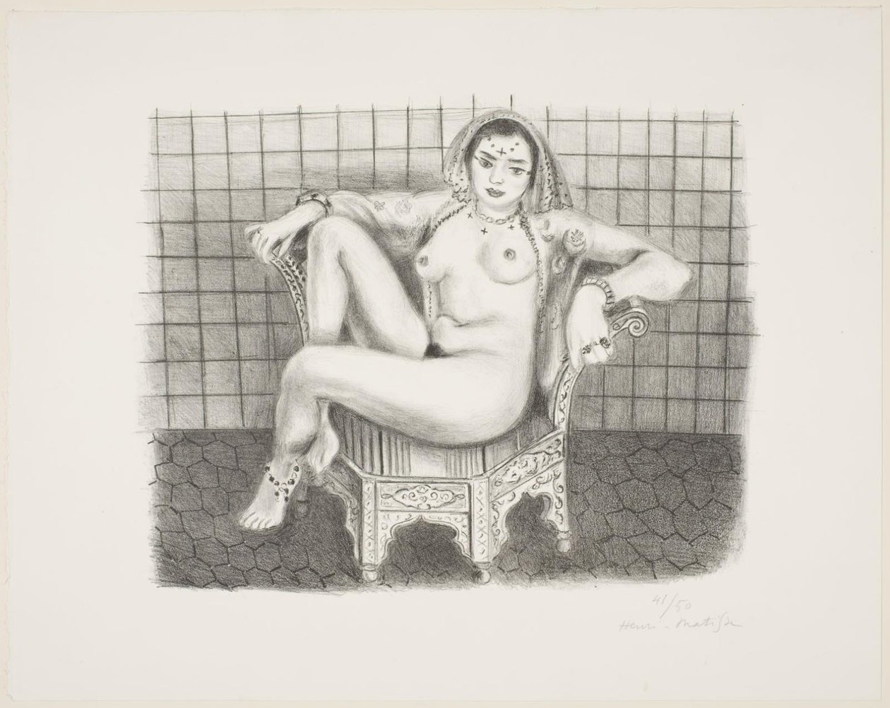 Młody hindus siedzący nago na krześle autorstwa Henri Matisse